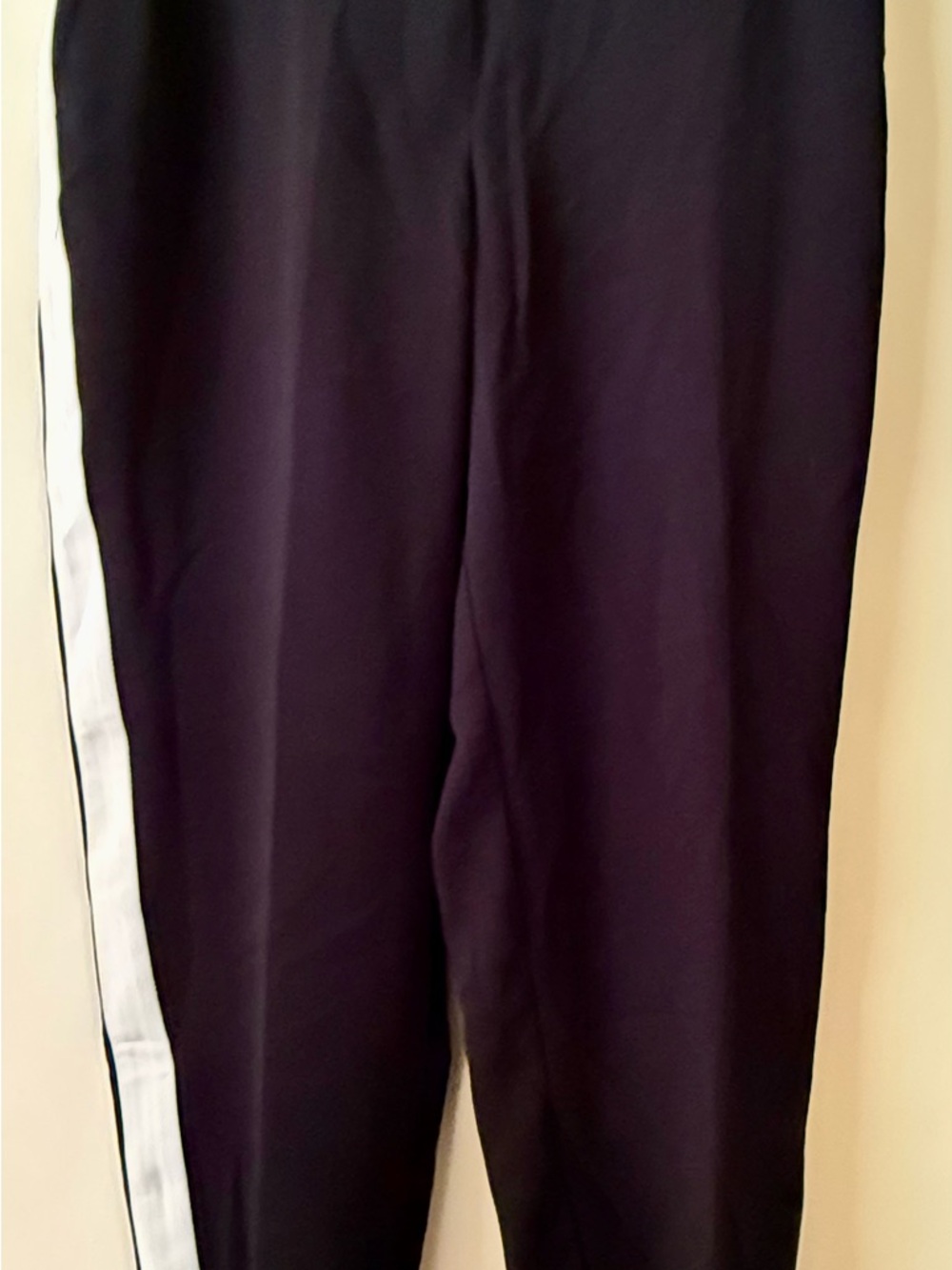 J. Crew Factory Black Ankle Pants with White Side Stripe